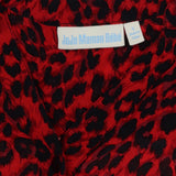 Red Leopard Print Tea Dress Back Tie Maternity Mid