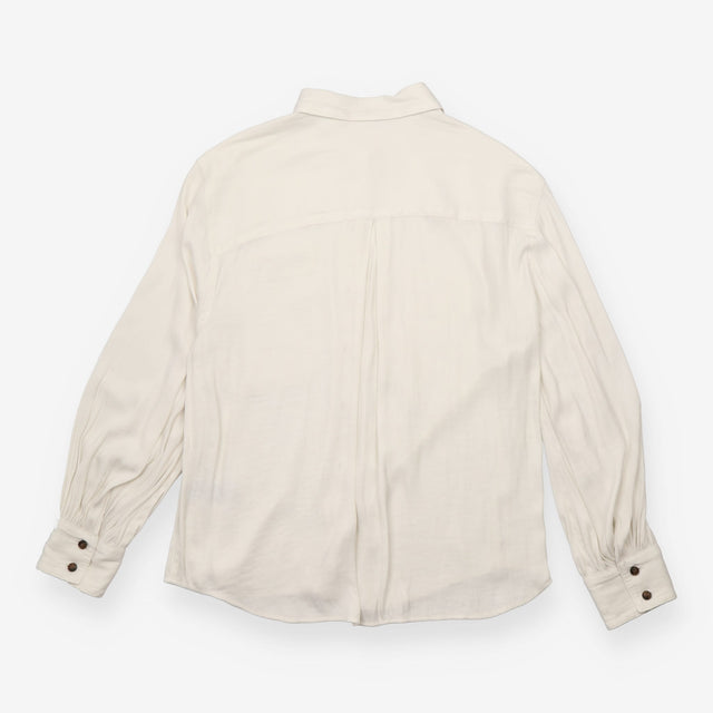 Ivory Utility Pocket Button-Up Blouse