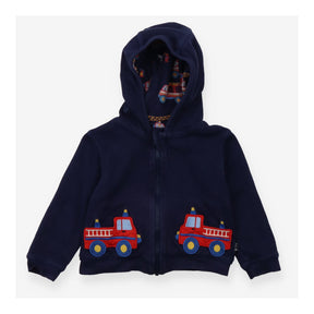 Navy fire engine reversible hoodie
