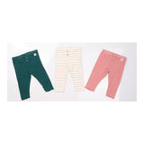Ribbed Leggings 3 Pack Plain and Striped