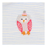 Romper Blue Striped Owls with Hats