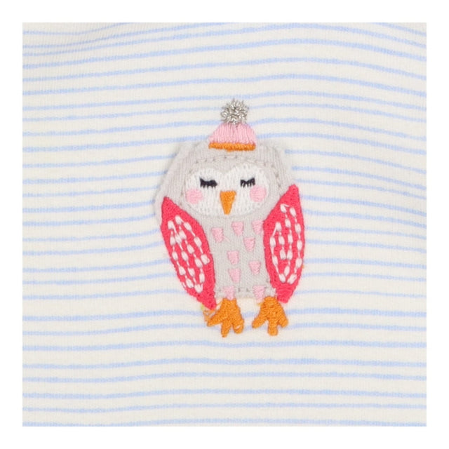 Romper Blue Striped Owls with Hats