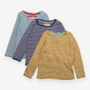 Tee LS Pointelle stripes lace 3pc yellow light blu