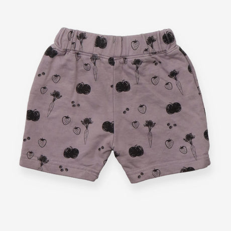 Jersey Short Light Purple with Black Veggies print
