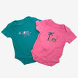 Monkey and Elephant Bodysuits (pack of 2)