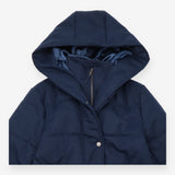 Padded Coat Navy Longline Hooded Heavyweight
