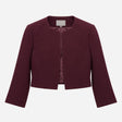 Jacket Burgundy Open Front Crop Tailored