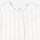 Cardigan white lacey flower buttons