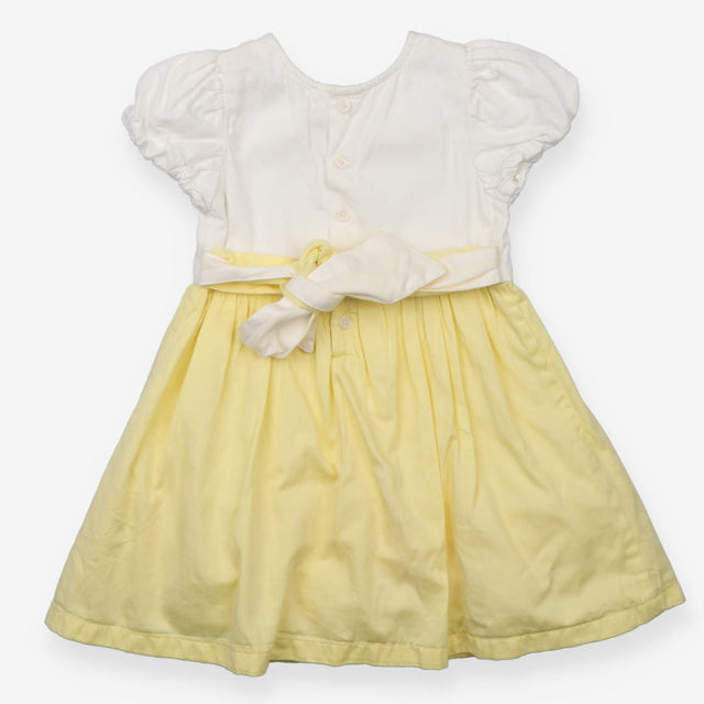 Dress lemon yellow white layered dress