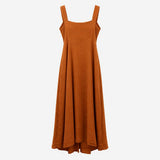 Orange Linen Sleeveless Dress