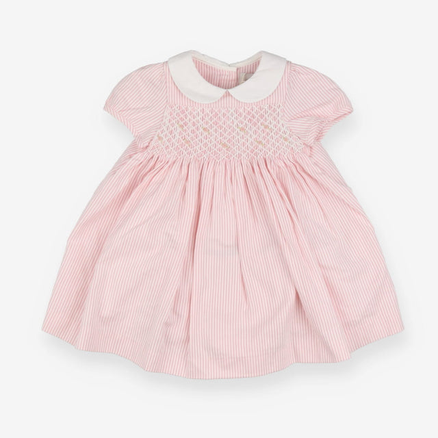 Heirloom pink striped collared dress with bloomers