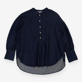 Tencel Denim tunic with Pearl buttons detail