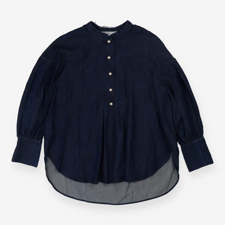 Tencel Denim tunic with Pearl buttons detail