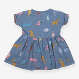 Dress Jersey Blue Spotted Animals