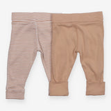 Cream and Striped Leggings 2pc