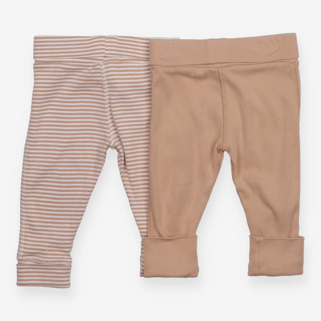 Cream and Striped Leggings 2pc