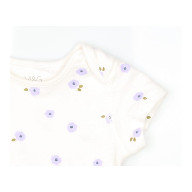 Bodysuit short sleeves white floral