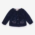 Cardi Fleece navy with Bunny Front Pockets and Hea