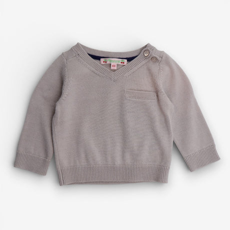 Beige knit sweater with pocket