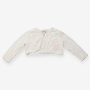 White Cardigan with Flowers