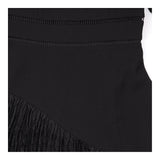 Dress Black Lace Long Sleeve Asymmetric Pleated