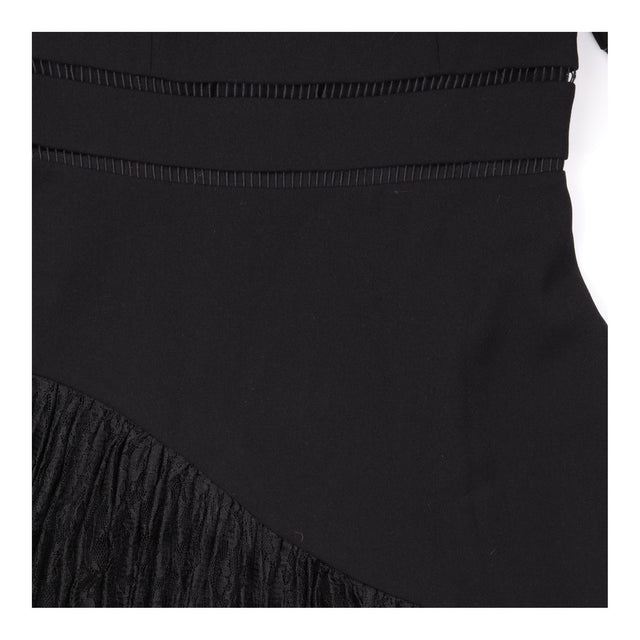 Dress Black Lace Long Sleeve Asymmetric Pleated