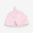 Baby Hat pink striped embroidered duck
