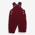 Dungarees Burgundy Cord with Tartan Lining