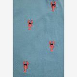 Polo shirt blue pink lobsters 