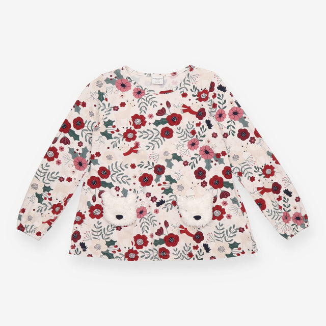White Roses Long Sleeve Tunic