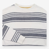 White Striped Crewneck Sweatshirt