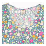 Teal Blue Tropical Hibiscus Floral Nursing Midi Dr