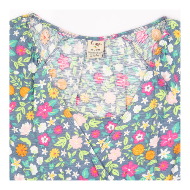 Teal Blue Tropical Hibiscus Floral Nursing Midi Dr