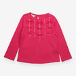 T-shirt long sleeve hot pink with bows and sequins