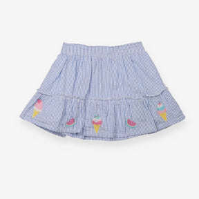 Skirt Blue Striped with Ice Creams and Watermelons