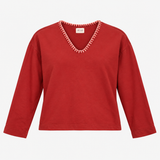 Sweatshirt Burgundy Contrast Stitch Cotton