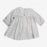 Dress grey silver thread embroidery