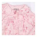 Pyjamas traditional style pink unicorns scene