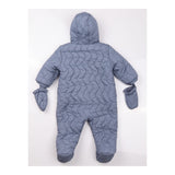 Pramsuit blue quilted with mittens