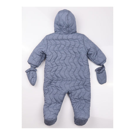 Pramsuit blue quilted with mittens