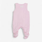 Romper Padded Pink Striped with Bunny Applique