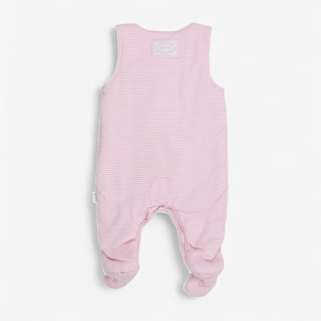 Romper Padded Pink Striped with Bunny Applique