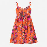 Dress Red Mix Floral Sequined Embellished Strappy 