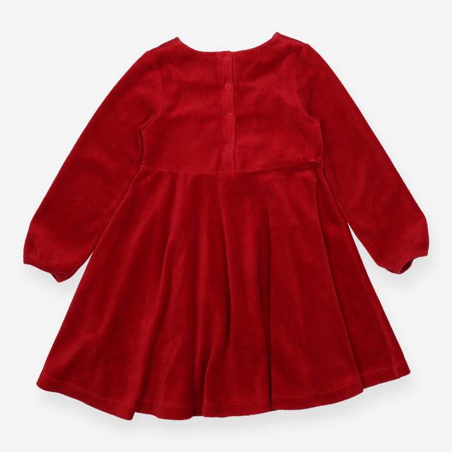 Dress Velour Red with Bow