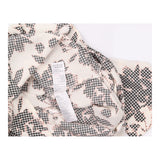 Blouse Cream Black Floral Print Cold Shoulder Butt