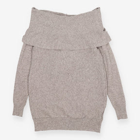 Off-the-Shoulder Ribbed Knit Maternity & Nursing S