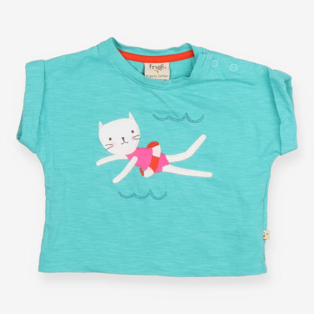 Green Swimming Cat T-shirt 
