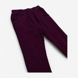 Trouser Cord Plum with Ditsy Lining