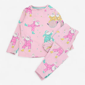 Pyjamas Pink with Disco Santa's