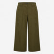 Dark Khaki Wide Leg Tailored Trousers SHORT